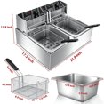 ZXMT 3400W Deep Fryer with Dual Baskets Two Plugs 1700W Each Side 6L