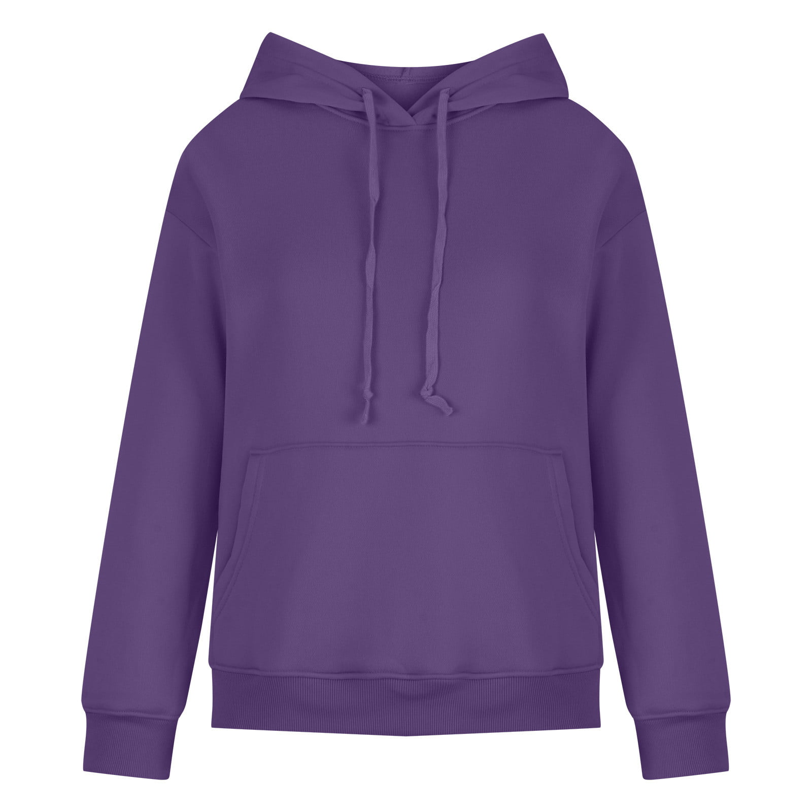 XFLWAM Womens Casual Hoodies Crew Neck Long Sleeve Sweatshirts With Pocket  Lightweight Drawstring Pullover Tops Light Purple XXL 