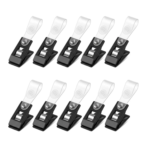 40 pcs Black Transparent Anti-Wind Clips, Flag Pole Fixing Fasteners for Yard Use