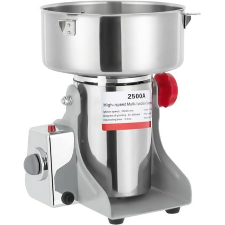 Electric Grain Grinder Mill, 4500W Powerful Commercial Grain Mill 32000RPM High Speed Spice Grinder, 180°Swingable Countertop Grain Grinder Mill, Stainless Steel Dry Grain Grinder for Corn Sorghum