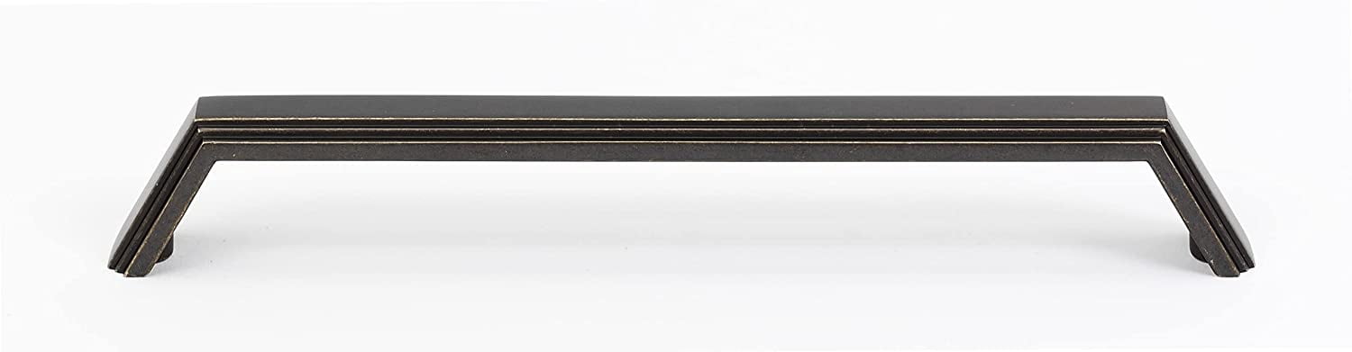 Alno A427-8-PB/NL Nicole 8" Center To Center Solid Brass Modern Angled Ridged Cabinet
