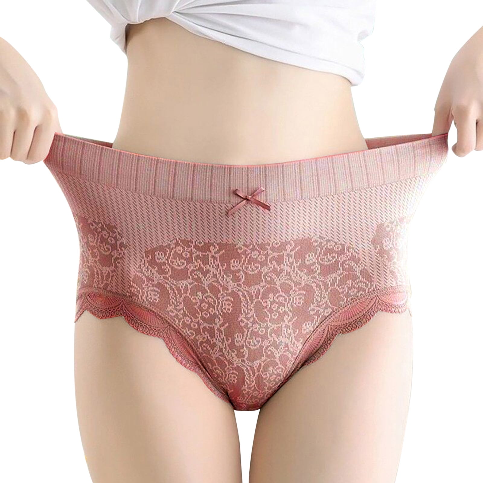 PMUYBHF Plus Size Underwear for Women 3X Cotton Panties for Women Crochet  Lace up Panty Hollow Out Underwear Underwear Women Cotton High Waist 