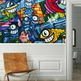 thumbnail image 3 of Idea4wall 7pcs Colorful One-eyed Bacteria Cartoon Printed Stick Wallpaper Removable Wall Murals Large Wall Stickers for Home Decoration, 48"x148", 3 of 5