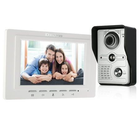 - OWSOO 7 inch Wired Video Doorbell Indoor Monitor with IR-CUT Rainproof Outdoor Camera Visual Intercom Two-way Audio Remote Unlock Video Door Phone