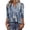 Dark Blue, variant on Womens Striped Print Tops V Neck 3/4 Sleeve Henley Half-Button Gathered Bust Lightweight Casual Everyday Blouses Green XXXL