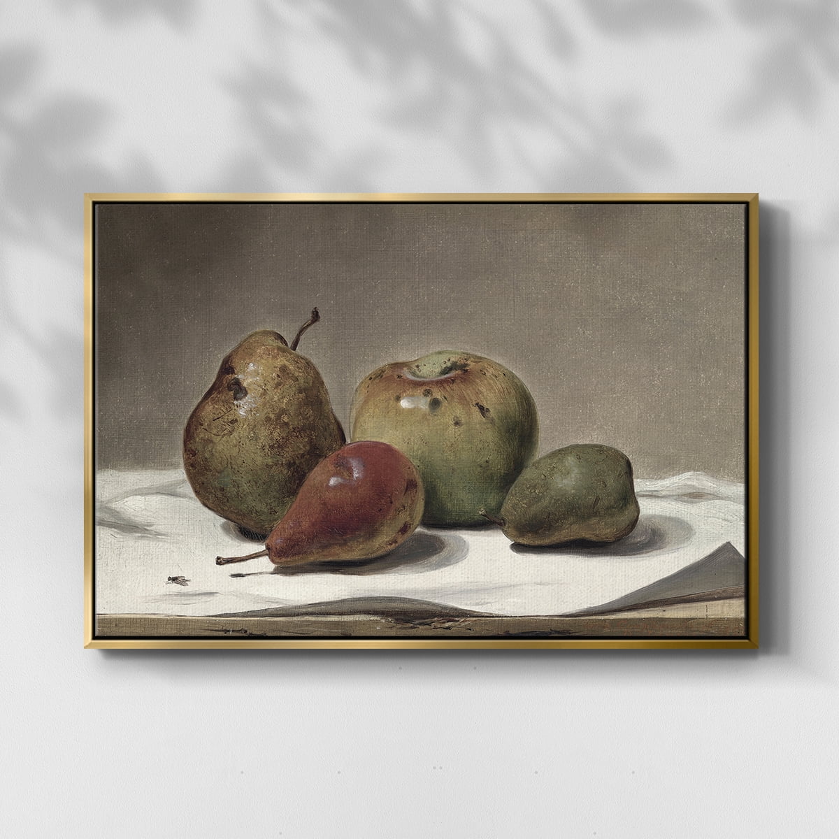 Vintage Botanical Print-VII By Wexford Home Framed in Gold Wood Gallery Wrapped Canvas 25 in. x 37 in.