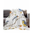 thumbnail image 4 of Throw Blanket Fleece Throw Blanket 40x50in, Watercolor Cute Bird on White Soft Lightweight Bed Blankets Spring Branch Leaves Fuzzy Couch Blankets for All Season, 4 of 7