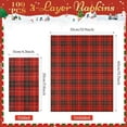 thumbnail image 5 of Sevenstars 100 Pcs Floral Napkins 3 Ply Buffalo Plaid Towels Xmas Disposable Paper Napkins for Party Supplies, 5 of 8
