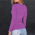 thumbnail image 3 of zbxnLI Womens Stretchy Striped Shirts Long Sleeve Crew Neck Tshirts Lightweight Fall Fashion Tees Basic Slim Clothes, 3 of 7