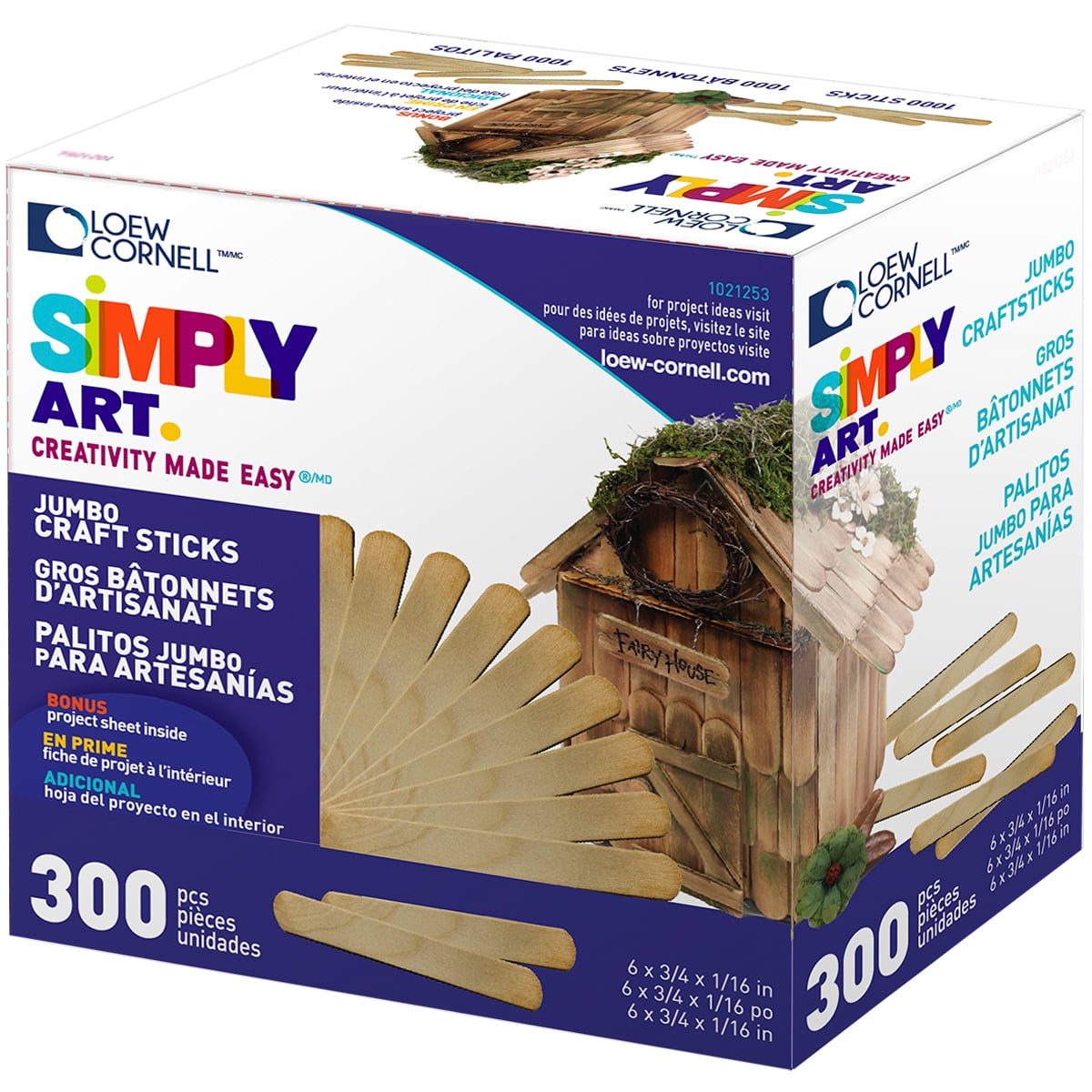 Woodsies Jumbo Craft SticksNatural 6" 300/Pkg Walmart Canada