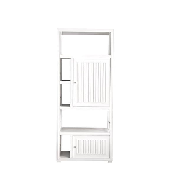 James Martin Vanities E645-BLC30-GW 30 in. Athens Bookcase Linen Cabinet with Double Sided, Glossy White