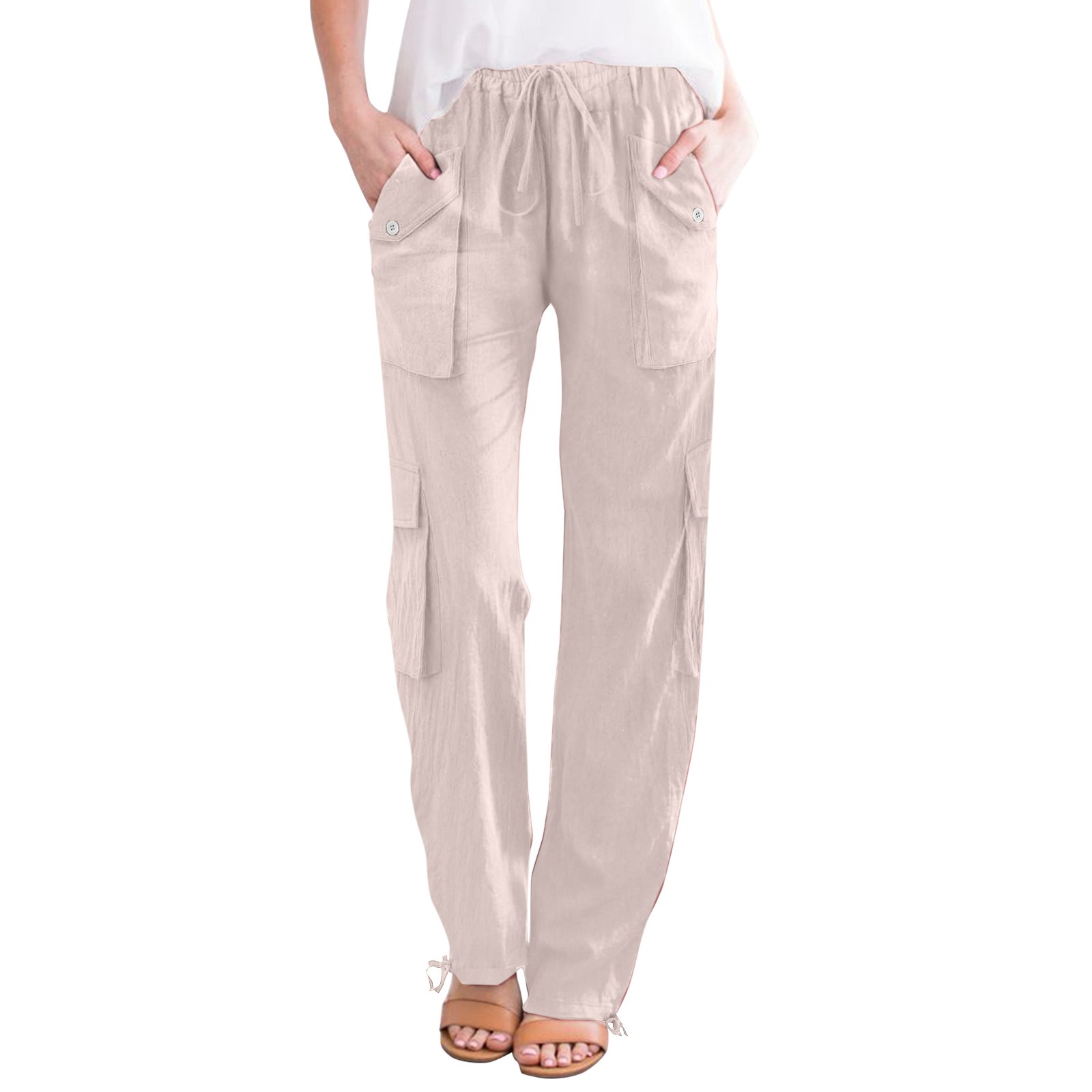 nsendm Plus Size Dress Pants,Women's Plus Size Length Cargo Capri Pant