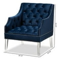 thumbnail image 5 of Bowery Hill Velvet Fabric Accent Chair in Navy Blue, 5 of 9
