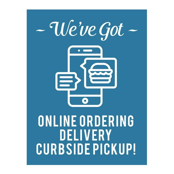 Koyal Wholesale Social Distancing We've Got Online Ordering, Delivery, & Curbside Pickup Business Signs, 10-Pk