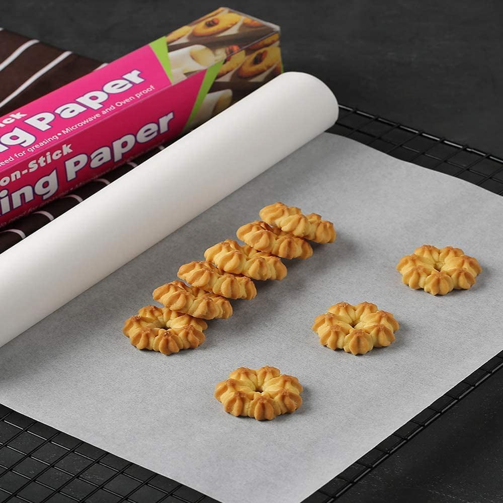Roll Of Baking Parchment Paper For Baking In The Oven. One Corner