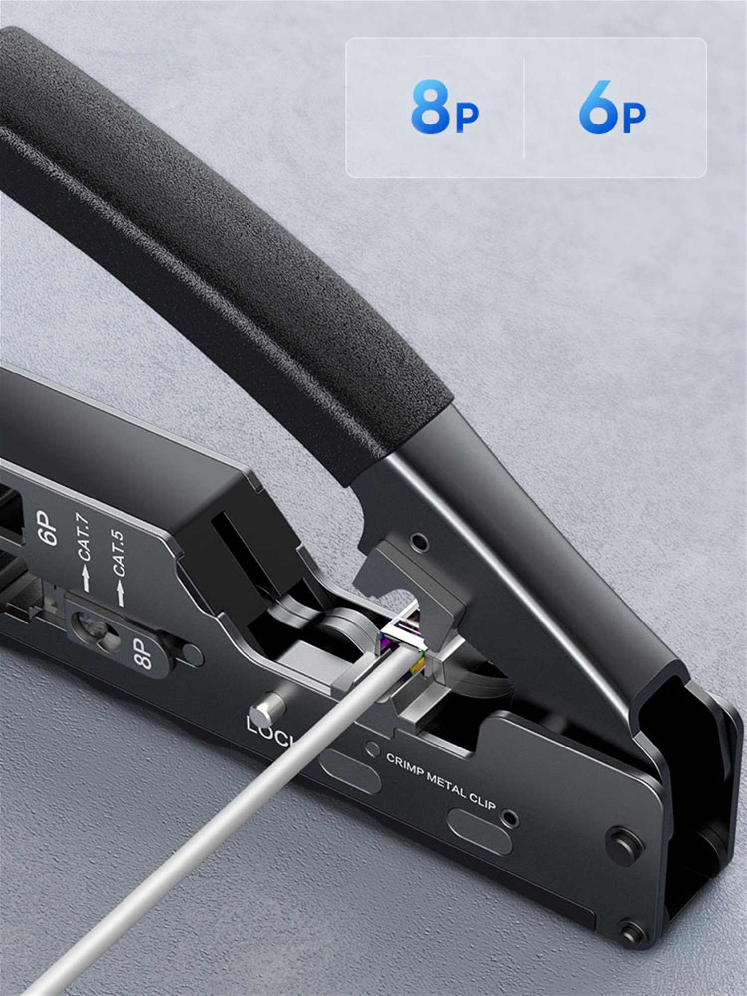 CAT5 CAT6 CAT7 Pass Through Crimper] Crimping Tool For Standard RJ45 RJ12 RJ11 Connectors CAT6a Shielded Modular Plugs ,Built to Last
