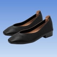thumbnail image 3 of Viluyesy Womens Loafers Square Toe Faux Leather Slip On Arch Support Casual Work Cushioned Low Block Heel Shoes Black Size US8.5, 3 of 7