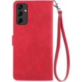 thumbnail image 3 of Zipper Storage Design Wallet Case for Samsung Galaxy A14, Skin Friendly Feel Leather Case with Magnetic Clasp and Muliti-Card Slots Holster for Samsung Galaxy A14 5G/4G,SZY Red, 3 of 11