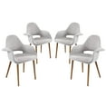 thumbnail image 3 of Modway Aegis Dining Armchair Set of 4 in Light Gray, 3 of 5