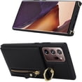 thumbnail image 4 of Samsung Galaxy Note 20 Ultra 5G Phone Case for Women with Card Holder,Note 20 Ultra Case Wallet Crossbody Lanyard with Strap,Credit Card Slots Kickstand Case with Ring Holder,6.9 Inch,Black, 4 of 14