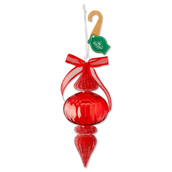 Red Transparent Finial Christmas Ornament, 7.5", by Holiday Time
