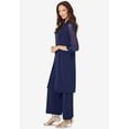 thumbnail image 4 of Roaman's Women's Plus Size Three-Piece Lace & Sequin Duster Pant Set, 4 of 6