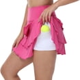 thumbnail image 6 of Xidunhg Women's Pleated Tennis Skirts Athletic Golf Skorts Skirts for Women Layered Skirts Workout Running Rose M, 6 of 8