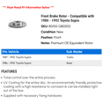 thumbnail image 2 of Front Brake Rotor - Compatible with 1986 - 1992 Toyota Supra 1987 1988 1989 1990 1991, 2 of 2