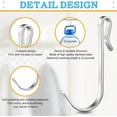 thumbnail image 3 of NOGIS 20 PCS Snap On Hooks Wire Rack Hook Stainless Steel J Shaped Hooks Hanger Clip-on Hooks, Hanging Sink Grid Hook Wire Rack Hook Utility Hooks for Kitchen Bedroom Office (Silver), 3 of 7