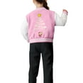 thumbnail image 5 of Staki Children's Christmas Printed Hoodie Kids Baseball Jackets Casual Jacket Christmas Bomber Jackets(Pink,7-8 Years), 5 of 7