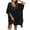 Black, variant on Xuhomer Summer Cover Ups for Women Short Sleeve Crew Neck Drawstring Loose Tassel Cover Up Bikini Swimsuits Bathing Suits Flowy Beach Sunscreen Cover Swimsuit Cover-up Dress Black Free Size