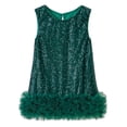thumbnail image 1 of Splozh Tutu Robe pour Tout-Petit Robe Fille Ligne A Scintillante Sans Manches Robe de Mariée Robes de Fête pour Filles Vert Foncé, 5-6 Ans, 1 of 6