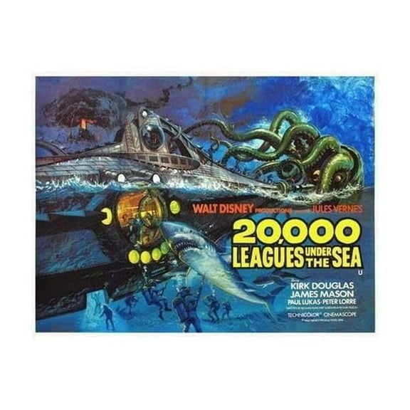 20000 Leagues Under the Sea Kirk Douglas Movie Film Poster
