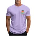 thumbnail image 2 of Vetsdori Mens Short Sleeve Shirts Slim Fit Sports Pull On Printed Outdoor Purple Classic Trendy T-Shirts for Men Workout, 2 of 5