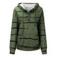 thumbnail image 4 of Tuphregyow Discount Womens Tops Plus Size Tunic Top For Ladies Buttons Oversized Sweatshirt with Pocket Loose Tummy Hiding Drawstring Hooded Neck Long Sleeve Striped Color Block Comfy Casual Green M, 4 of 6