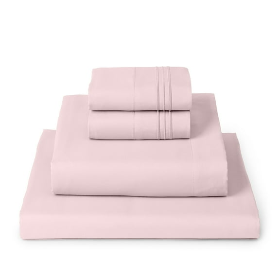 Mellanni 4-Piece Iconic Full Bedsheet Set - Microfiber, 16" Deep Pocket, Cooling, Wrinkle, Fade, Stain Resistant, Blush Pink