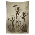 thumbnail image 3 of Ambesonne Circus Tablecloth Rectangular Table Cover, Acrobats and Magician, 60"x90", Beige and Brown, 3 of 4