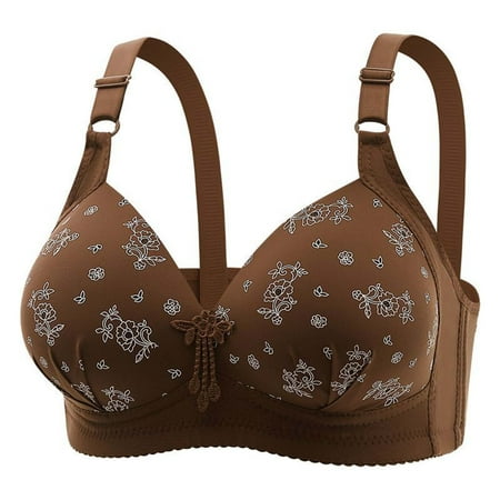 Wireless Bras Plus Size  Xunlbb Women s Large Size Adjustable Push-Up Breathable Full Cup Bra Without Wires(Coffee 36)