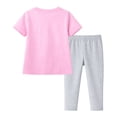 thumbnail image 2 of HILEELANG 2–7T Toddler/Little Girls Spring Strawberry Bunny Outfit, Pink 100% Cotton Top & Gray Leggings Set, Size 3T, 2 of 5