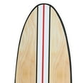 thumbnail image 6 of Creative Co-Op Coastal Decorative Surfboard Wall Décor for Living Room; Contemporary White Stripe Design Overlaid On Light Natural Wood, 6 of 8