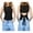 Black, variant on Y2K Tie Back Polka Dot Tank Top Women Boat Neck Sleeveless Babydoll Shirt Side Ruched Bow Tie Waist Vest Vintage Aesthetic Going Out Tops Teen Girls Slim Fitted Cutout Open Back Top