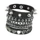 thumbnail image 5 of Pulsera punk,Pulseras góticas de cuero sintético para mujeres y hombres,Juego de 3 pulseras con remaches punk de 22 cm de largo,Conjunto de pulseras anchas de punk rock,regalo de, 5 of 9