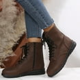 thumbnail image 5 of jsaierl British Style Solid Color Lace-up Boots Side Zip Casual Wedge Heel Women's Boots, 5 of 9