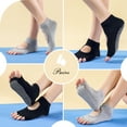thumbnail image 6 of 4 Pairs Toeless Yoga Socks for Women Non-Slip Grip Socks Cotton Open Toe Socks, 6 of 6