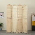 thumbnail image 5 of Milton Greens Stars Inc 4 Panels Farmhouse Wood Arch Room Divider in Natural, 5 of 5