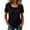 Black, variant on Womens Square Neck Short Sleeve Ribbed T-Shirt Slim Fit Fitted Casual Summer Soft Stretchy Basic Tee