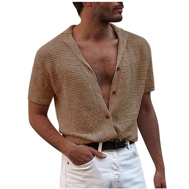 COM1950s Shorts pour Hommes, Shorts Courts pour Hommes, Blouse à Manches Courtes Col Rabattu pour Hommes, Manches Courtes pour Hommes, Shorts Courts pour Hommes