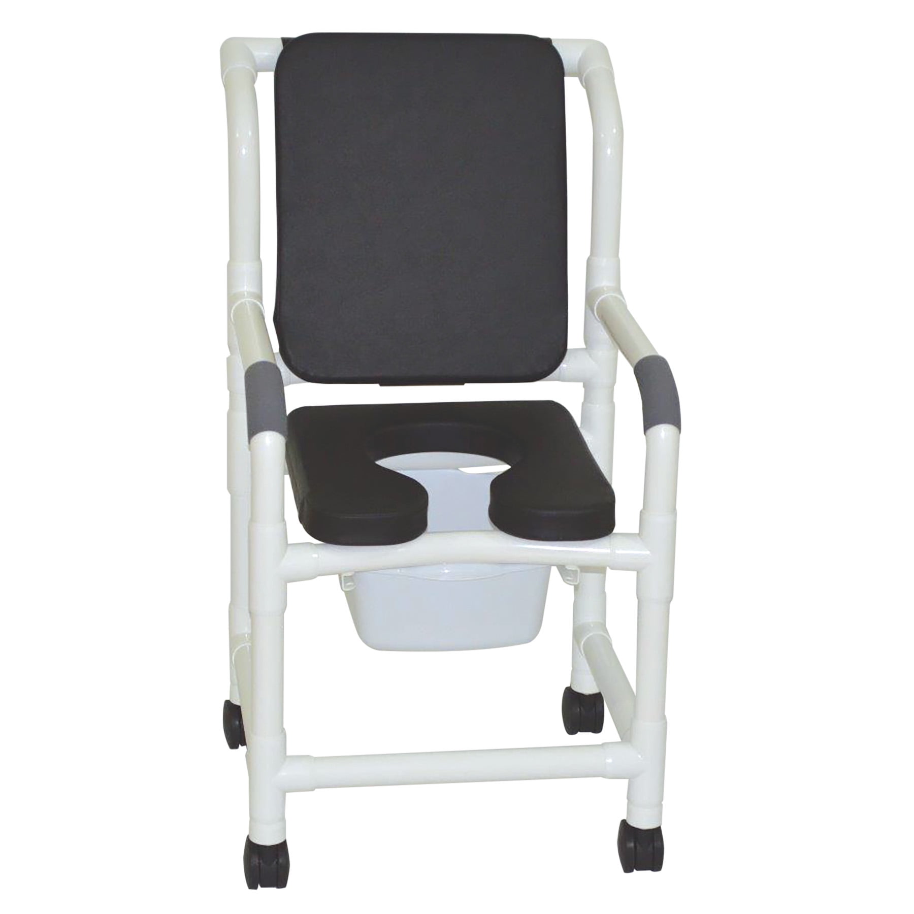MJM International 1183TWSSDE CBPSQPAILBLK Shower Chair Black Soft