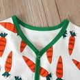 thumbnail image 5 of Odeerbi Toddler Floral Romper Easter Baby Girls 2025 Long Sleeve Carrot Print Jumpsuit with Ear Cap Two-piece Set White, 5 of 9
