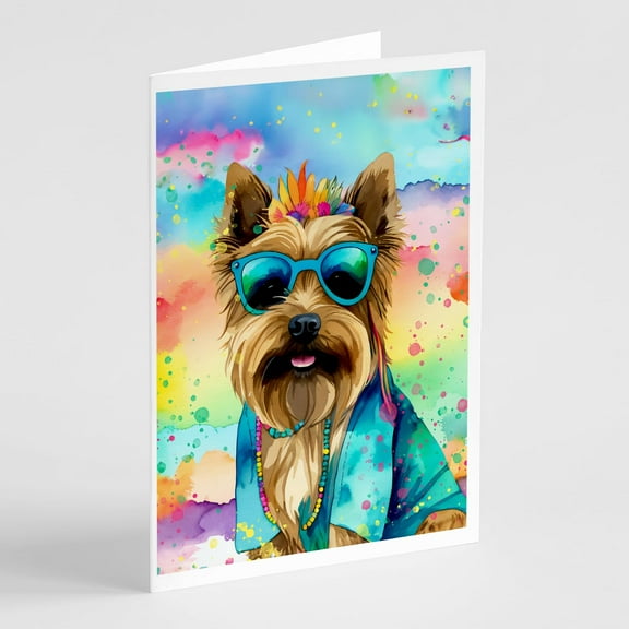Cairn Terrier Hippie Dawg Greeting Cards Pack of 8 7 in x 5 in